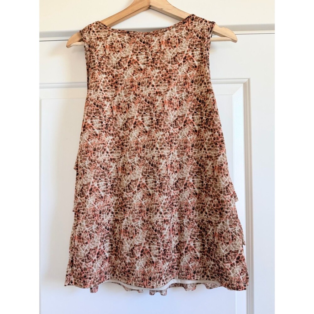 Roz & Ali Pink and Brown Tiered Ruffle Top - Picture 4 of 6